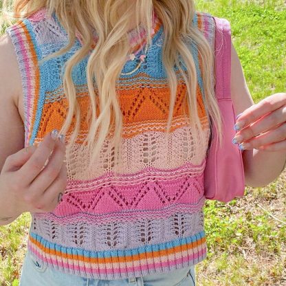 Lovely Knitted Crop Vest - Image 2