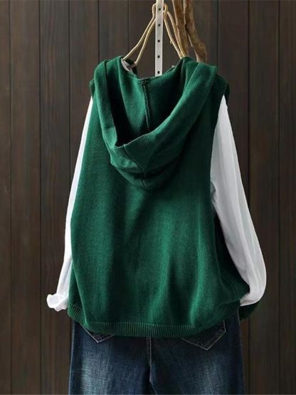 Hooded Loose Knitwear Cardigan - Image 2