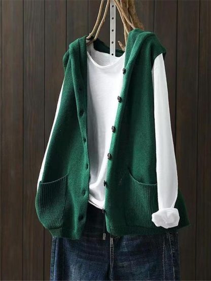 Hooded Loose Knitwear Cardigan