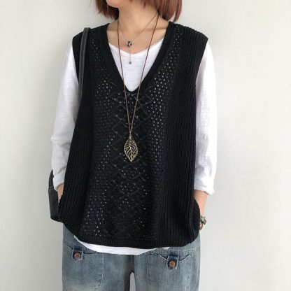 Beautiful Knitted V-Neck Vest - Image 6