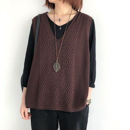 Beautiful Knitted V-Neck Vest - Image 3