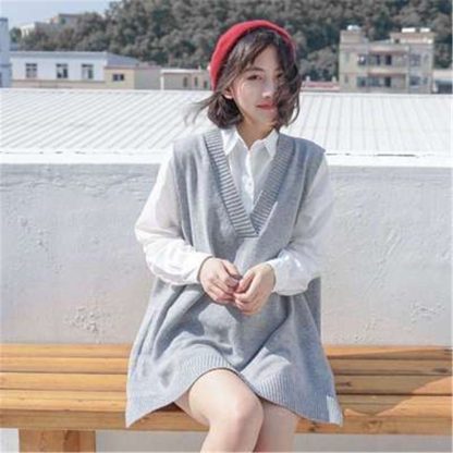 Oversize Solid Knit Sweater - Image 6