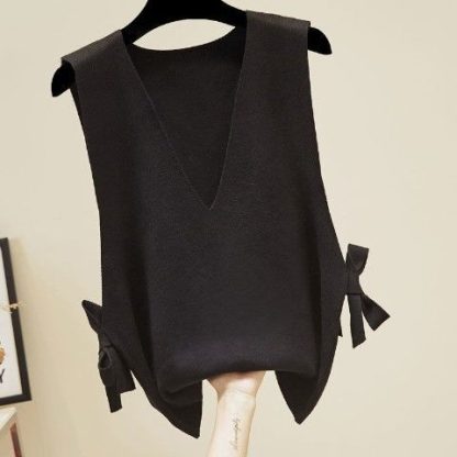 Cozy Knitted V-Neck Sweater Vest - Image 6