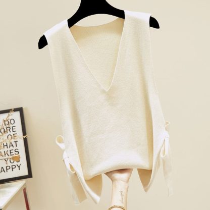 Cozy Knitted V-Neck Sweater Vest - Image 3