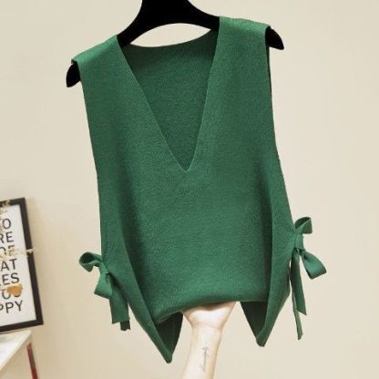 Cozy Knitted V-Neck Sweater Vest - Image 5