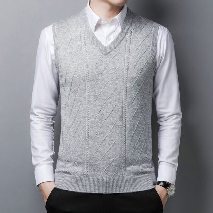 Gentleman’s Style Vest Sweater - Image 2