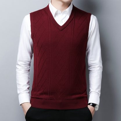 Gentleman’s Style Vest Sweater - Image 3