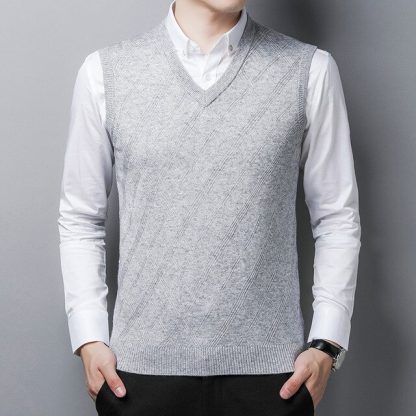 Gentleman’s Style Vest Sweater - Image 5