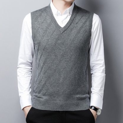 Gentleman’s Style Vest Sweater - Image 6