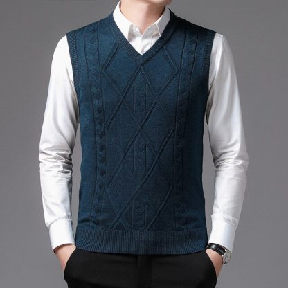 Gentleman’s Style Vest Sweater - Image 8