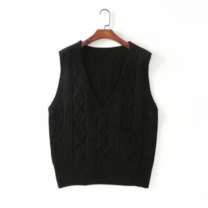 Knitted Twist V-Neck Vest - Image 5