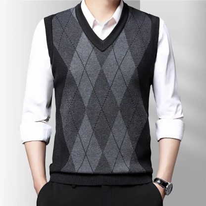 Men V-Neck Sweater Clothing - Image 3