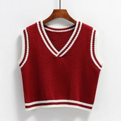 Autumn V-neck Sweater Vest - Image 2