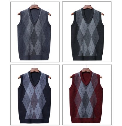 Men V-Neck Sweater Clothing - Image 5