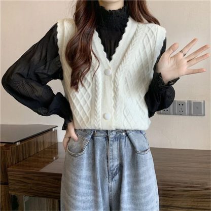 Streetwear Coat V-Neck Sweater - Image 2