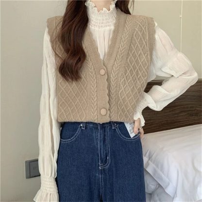 Streetwear Coat V-Neck Sweater - Image 7