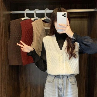 Streetwear Coat V-Neck Sweater - Image 4