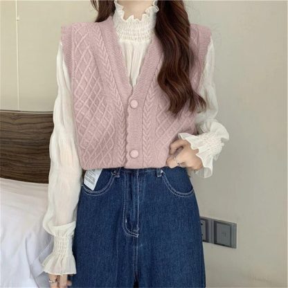 Streetwear Coat V-Neck Sweater - Image 8