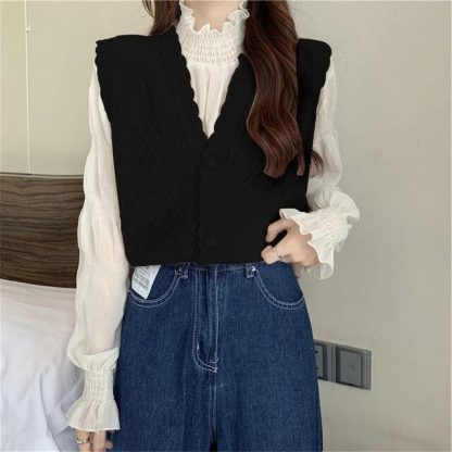 Streetwear Coat V-Neck Sweater - Image 9