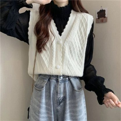 Streetwear Coat V-Neck Sweater - Image 6