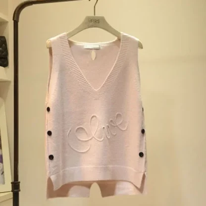Loose Sleeveless Sweater Top - Image 3