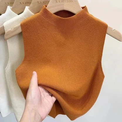 O-Neck Sleeveless Sweater Vest - Image 2