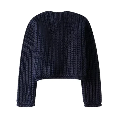 Loose Fit Button-Up Knit Cardigan - Image 2