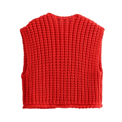Loose Fit Knit Sweater Vest - Image 2