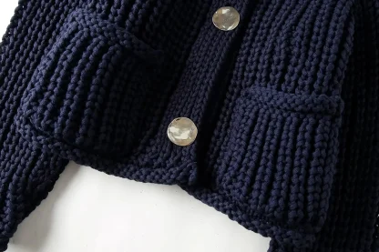 Loose Fit Button-Up Knit Cardigan - Image 4