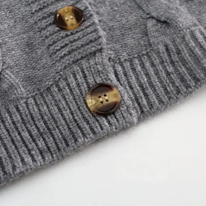 V-Neck Cropped Knit Cardigan - Image 5